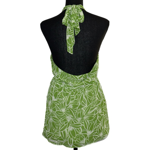 Ann Taylor Loft - Green Floral Halter Top - Size 10 - Picture 4 of 8